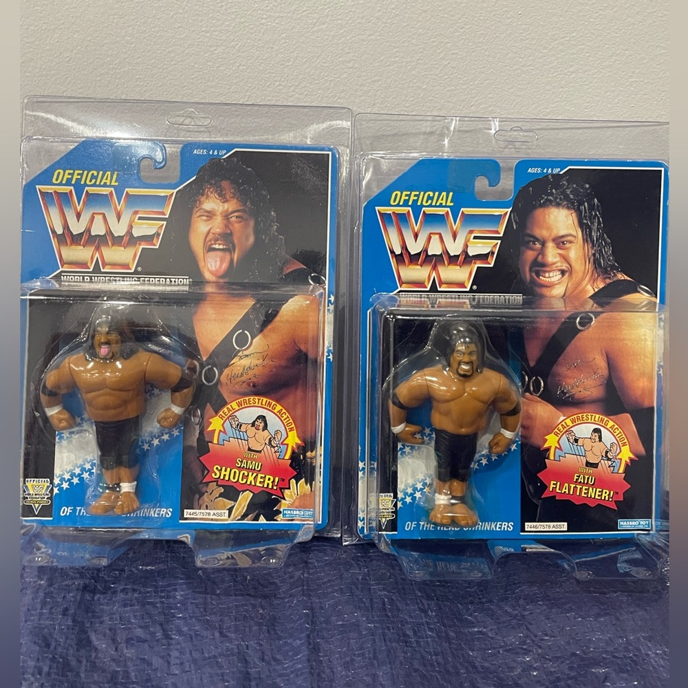 Vintage WWF Hasbro: Headshrinkers Fatu & Samu - Series #10 (MOC)